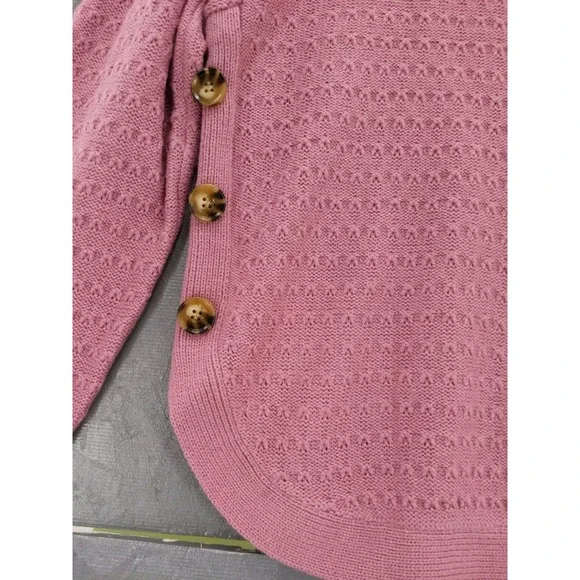 hasting & smith Button Accent‎ Sweater Knit Pullover Top Pink XL - Picture 3 of 7